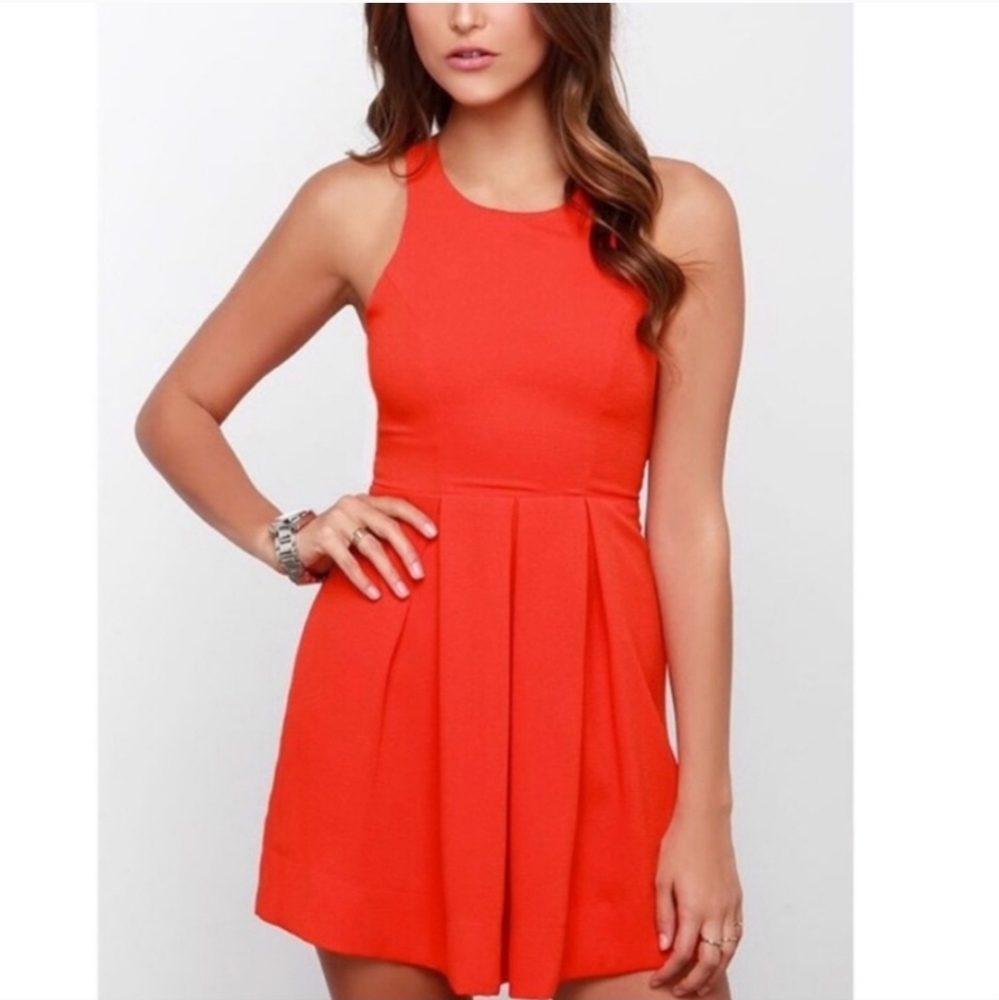 Lulu's cutout skater dress in royal blue